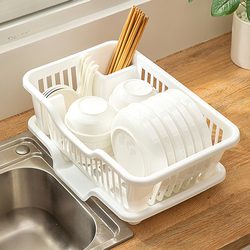 Draining Dish Rack Kitchen Dish Storage Rack Sink Tableware Storage Rack Household Countertop Cupboard Bowl and Chopsticks Storage Box