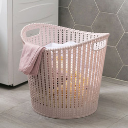 Household Hollow Plastic Laundry Basket, Large Bathroom Laundry Hamper, Toy and Clothing Storage Basket, Dirty Clothes Storage Bin J