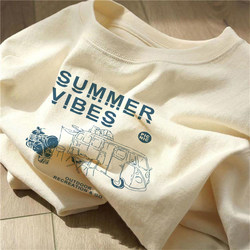 Guangzhou Thirteen Rows Export Surplus Clearance Sale~ Heavy Cotton Short-Sleeve T-Shirts for Men and Women, Casual Loose Tops for Summer