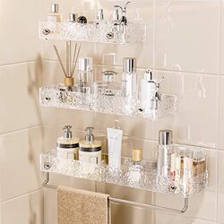 Bathroom Storage Rack, Household Wall-Mounted, No-Drill Bathroom Shelf, Toilet Washbasin Wall-Mounted Cosmetics Storage Rack