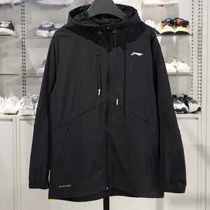 Li Ning sports windbreaker men's 2023 autumn new fitness series water-splashing hooded jacket AFDT411
