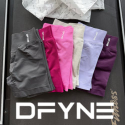 Dfyne European and American Style Women's Fitness Shorts, Butt-Lifting High-Waisted Yoga Pants, Sports Fitness Yoga Gym Shorts