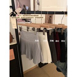 Pure and Elegant Style Versatile Gray Skirt for Women, New Autumn High-Waisted Slimming Pleated Skirt, Anti-Exposure Short Skirt