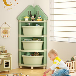 Children's Storage Cabinet Corner Bookshelf Display Toy Floor-Standing Multi-Layer Storage Rack Baby Storage Box Wall-Mounted Storage Box