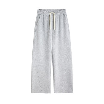 Simple style straight casual pants with loose fit