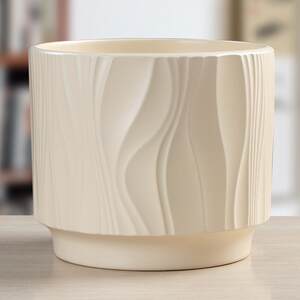 
Nordic simple wavy flower pot ceramic extra large size with tray green ivy phalaenopsis home balcony modern succulent basin