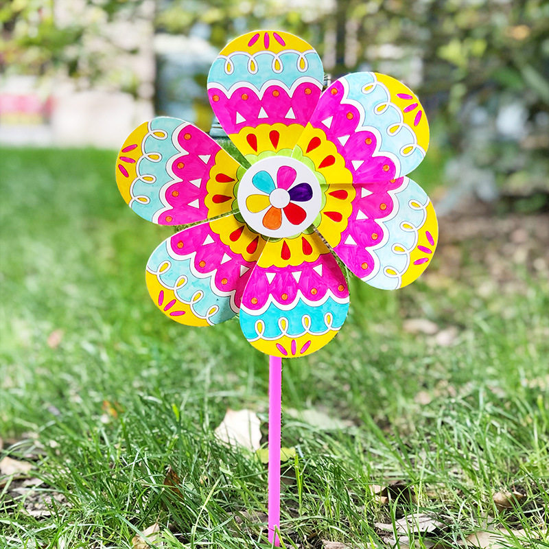 Kit De Manualidades De Carillón De Viento DIY - Juego De Pintura De Madera Para Niños - Incluye 24 Piezas, Alambre Y Pinceles - Actividad Creativa Para Decoración Del Hogar