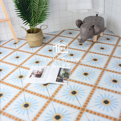 Retro Fresh-Style Floral Tiles 200X200 Daisy Pattern Entrance Floor Tiles Kitchen Bathroom Homestay Wall Tiles Balcony Tiles