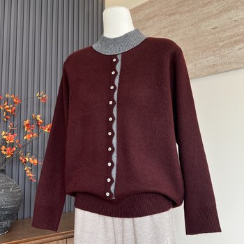New mother's clothing autumn and winter knitted half turtleneck top