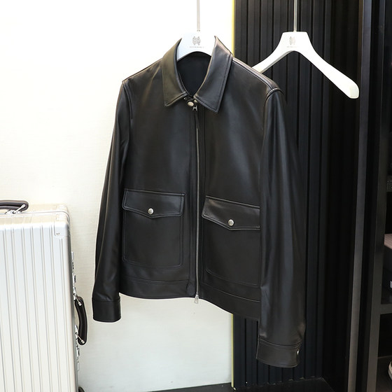 Ginseng leather coat men's cotton leather 2022 new American retro locomotive business casual men's jacket jacket 7694
