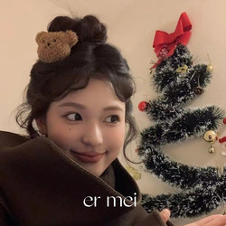 Autumn and Winter Fluffy Cute Bear Hair Clip, Three-Dimensional Lamb Wool Melard Doll Bangs Clip Hairpin Hair Accessory Trendy