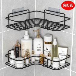 Bathroom Storage Rack Corner Organizer Toilet Shower Gel Wall-Mounted Bathroom No-Drill Triangular Shelf