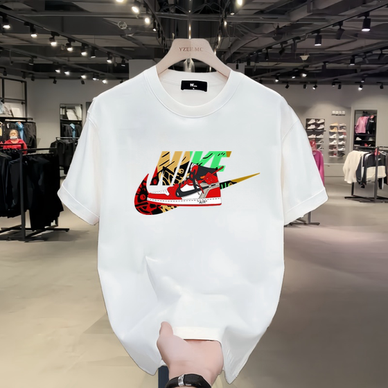 Outlet pure cotton short-sleeved T-shirt men's summer new casual versatile trendy half-sleeved sports loose bottoming top