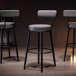 Nordic High Bar Chair, Simple and Modern, Home Leisure Bar Stool, Coffee Shop, Eyewear Store Bar Chair, High Stool with Backrest