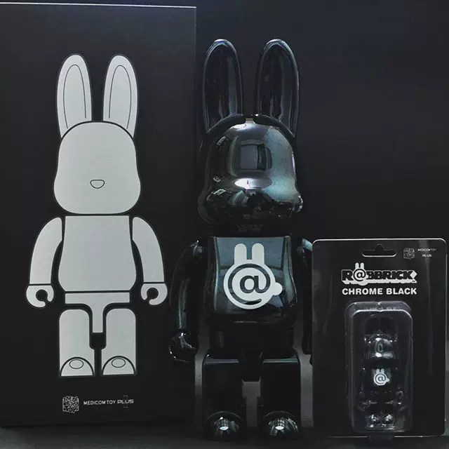 现货]MEDICOMTOY R@BBRICK RABBRICK CHROME BLACK兔子黑色400% - Taobao