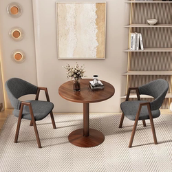 Simple Modern Leisure Small Apartment Reception and Negotiation Table and Chair Set, Milk Tea and Coffee Shop Dining Table, Balcony Small Round Table