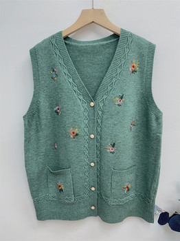 Middle-aged and elderly horse clamp sweater vest cardigan