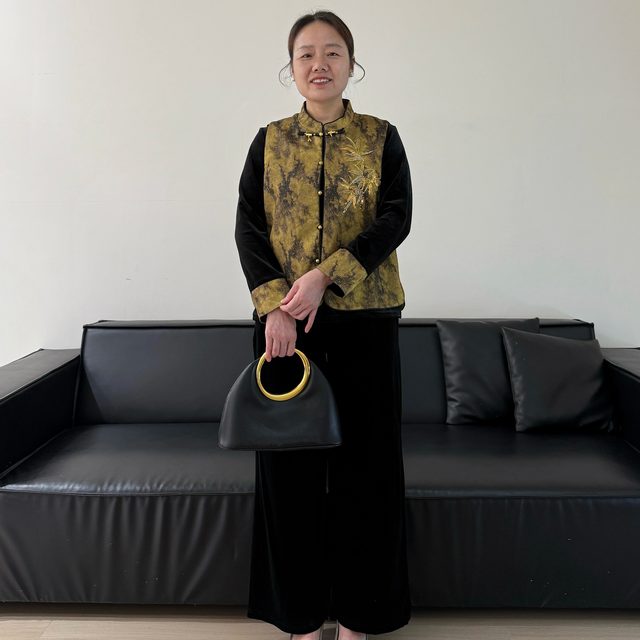 Middle-aged mother spring and autumn clothing Chinese style retro vest short coat new Chinese style women's jacquard outer vest vest suit