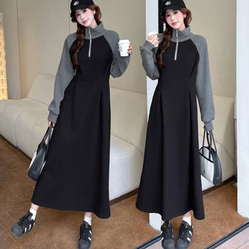 
Fat mm slimming belly-covering velvet bottoming sweatshirt dress