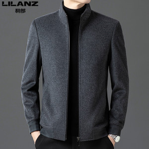 
Lilang men's short wool coat men's casual wool coat spring and autumn thickened stand-up collar jacket trend