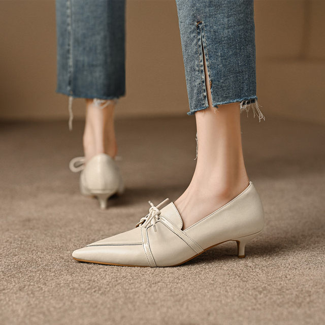 Shin small heels, single shoes, women's early spring new fashion ...