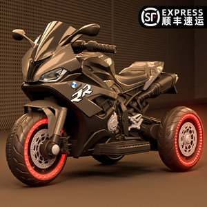 Children's electric vehicle motorcycle boy charging tricycle can take toy car remote control dual -drive battery car