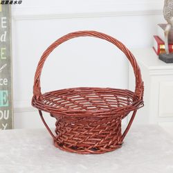 Wicker Performance Flower Basket, Rattan Hand-Held Dance Basket, Straw Photo Basket, Wedding Basket, Bamboo Props, Fruit Basket, Authentic