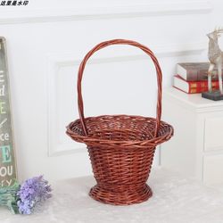 Dance Basket, Wicker Flower Basket, Dancing Basket, Straw Wedding Basket, Prop Basket, Rattan Hand-Held Basket, Bamboo Performance Small Basket