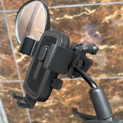 Motorcycle Scooter Electric Vehicle Rearview Mirror Thin Rod Phone Holder Diamond-Shaped Rod Riding Navigation Handlebar Universal Clamp