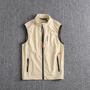 New summer breathable elastic sleeveless vest for men for vest outdoor running hiking sports cardigan single layer shoulder
