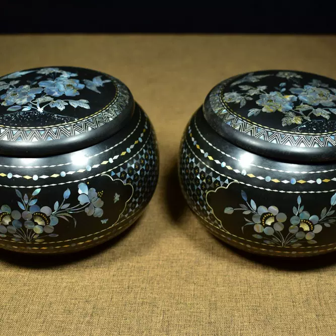 古玩古董收藏老漆器鼻烟壶漆器剔红雕漆描彩漆器花瓶一对收藏真品