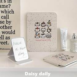 Cute Cat Makeup Mirror Portable Home Mirror Student Dormitory Desktop Female Pocket Mirror High-Definition Folding Mirror