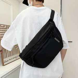 
Large capacity breast bag for boys simple solid color sports backpack for men crossbody bag trendy casual fashion trend shoulder bag