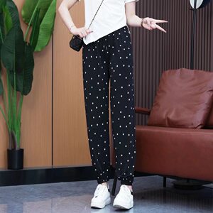 
Summer thin women's pants ice silk harem pants women's flower pants plus fat plus size fat mm bloomers casual sports pants