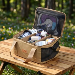 
New outdoor camping equipment compartment storage bag, foldable large-capacity picnic tool bag, convenient waterproof picnic