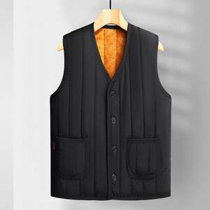 
Middle-aged and elderly cotton vest men's velvet thickened vest elderly wear sleeveless waistcoat dad's vest jacket