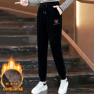 
Corduroy harem pants for women, plus velvet and thickening, winter new sports sweatpants, chenille mom pants, casual leggings
