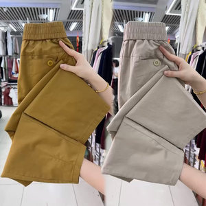 
Pure Cotton Nine-Cross Harem Pants Women's 2025 Summer Thin High Waist Slim Small Feet Casual Pants Loose and All-Match Sports Pants