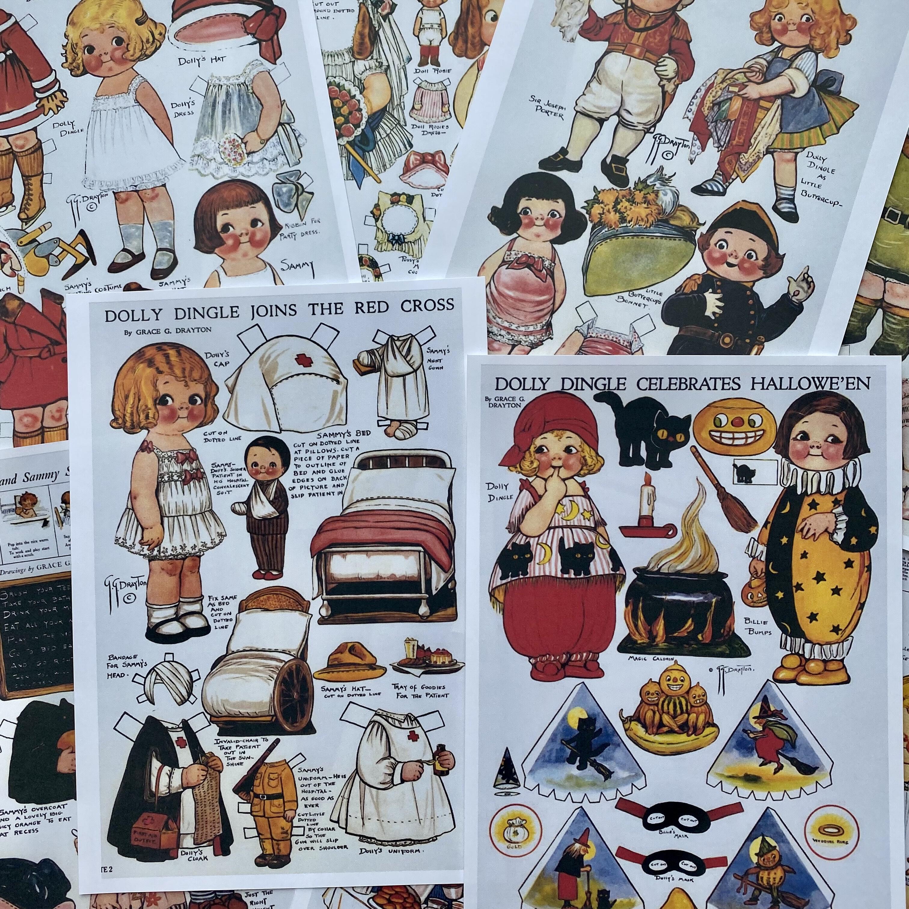 复古番茄汤换装娃娃junk journal手帐手工装饰拍摄可爱素材背景纸