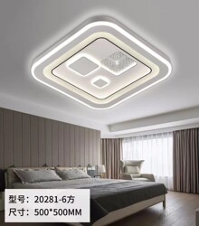 New Round and Square Ceiling Light Led Acrylic Simple Modern Smart Voice-Controlled Bedroom Rectangular Living Room