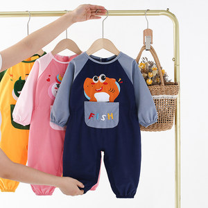 
Baby coveralls crawling clothes new baby protective clothing children's one-piece anti-dirty all-in-one autumn and winter down jacket coveralls