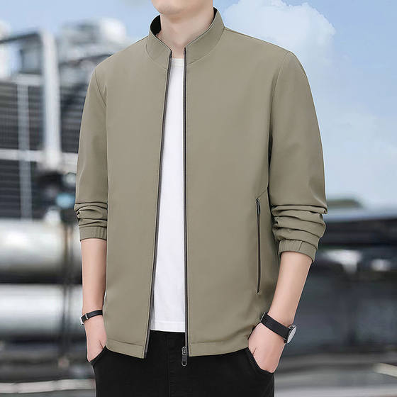 
High-end jacket men's business casual stand collar spring jacket new sports casual jacket middle-aged executive tops men