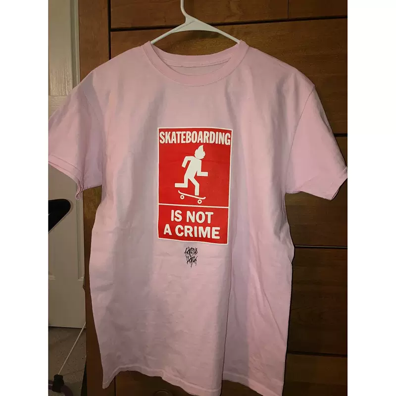 Travis Scott skateboarding is not a crime tee 火柴人短袖T恤-Taobao