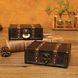 Retro Box Storage Box Desktop Wooden Box European Style Wooden Letter Small Box with Lock Secret Room Antique Style Password Box