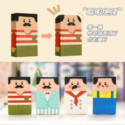 Bald Eraser for Elementary School Students, Safe and Leaves No Marks, Creative Cartoon Cute High-Value Quirky Late-Night Old Man Fun Black Technology Internet Celebrity Small Figure Eraser Unique Stationery Wholesale