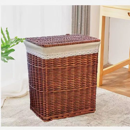 Cesta Tejida De Ratán Sintético Japonesa | 38x26x15 Cm | Gran Capacidad | Organizador Multiusos Para Escritorio, Baño O Dormitorio
