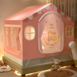 New Full-Bottom Children's Playhouse Mosquito Net for Home Bedroom, Anti-Fall Yurt Indoor Tent, Princess Bed Curtain for Girls