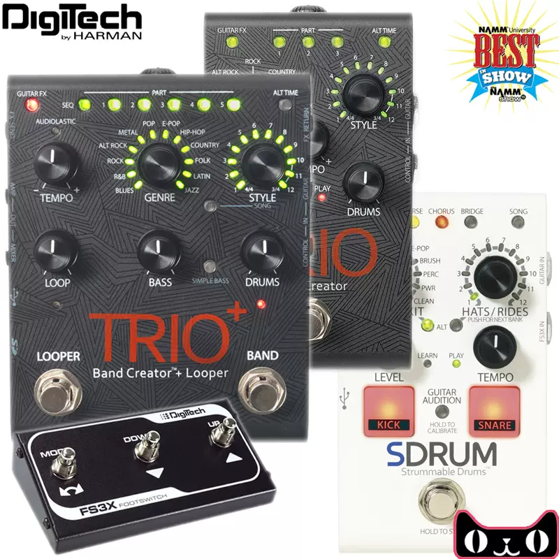 DigiTech Trio+ Trio SDRUM FS3X贝司鼓机自动伴奏效果器自嗨神器-Taobao