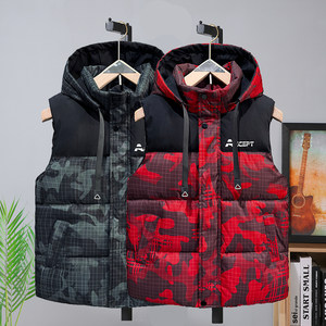 
Boys' down cotton thickened vest for autumn and winter girls warm for middle and large children new children's camouflage vest