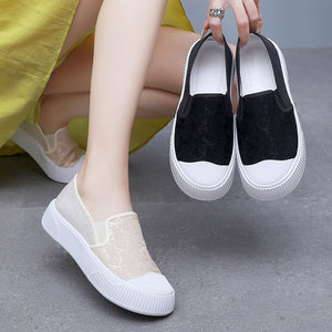
Xiaoxiangfeng Fisherman Shoes Women's 2026 Spring and Summer New Thick-soled Canvas Shoes Lazy One-Step Flat-soled Comfortable Women's Single Shoes